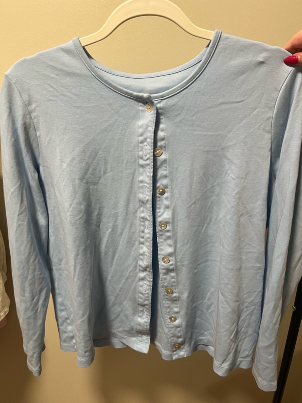 L.L. Bean Pale Blue Cardigan Size Large